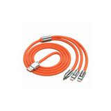Bmbstore 6a 120w 3 In 1 Usb To Type-c Micro Usb Lightning Hızlı Şarj Kablosu Silikon Kablo 1 Metre