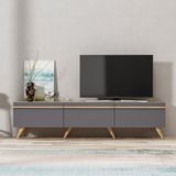 BMdekor Asil Antrasit Meşe 180 cm Tv Sehpası