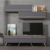 BMdekor Asil Antrasit Meşe 180 CM Tv Ünitesi