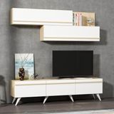 BMdekor Asil Beyaz Safir Meşe 180 CM Tv Ünitesi