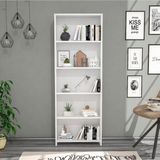 BMdekor Beyaz Lilium 5 Raflı Dekoratif Kitaplık