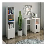 BMdekor Çalışma Masası ve Kitaplık Set Kutay Beyaz - 90 x 45