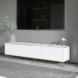 BMdekor Kozan Beyaz Mermer Desen Gold 180 cm Tv Sehpası