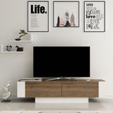 BMdekor Londra Ceviz Beyaz 150 cm Tv Ünitesi