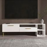 BMdekor Pergo Beyaz Gold 160 cm Tv Sehpası