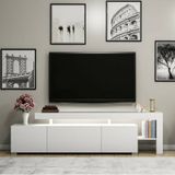 Bmdekor Tv Sehpası Buğra Beyaz Led Işıklı