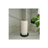 BMK MERMER Mermer Kağıt Havluluk (SİYAH - KROM KAPLAMA) : Çap 14,5 Cm - H:30cm