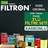Bmw 1.18 Filtron Filtre Bakım Seti E81 E87 2005-2011 3lü Karbonlu