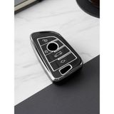 Bmw 1 3 5 7 - X1 X3 X4 X5 F10 F15 F16 F20 F30 F18 F25 M3 M4 4 Buton Nano Anahtar Kılıfı Siyah-Gümüş - Siyah - Gümüş