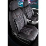 BMW 1 Serisi 123d Uyumlu Lüx Deri Detaylı Keten Oto Koltuk Kılıfı Ön Arka Takım KARACA SİYAH