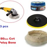 BMW 180mm Cırt Taban Peluş Bone Pasta Cila Seti Oto Araç Kaporta Boya Polisaj Seti