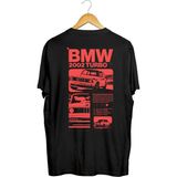 Bmw 2002 Turbo Ön ve Arka Baskılı Kaliteli Tişört - Siyah