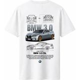 Bmw 3.0 Csl Arka Baskılı Kaliteli Unisex Tişört - Beyaz - XL