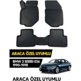 Bmw 3 Serisi 1990–1998 E36 Araca Özel 3D Havuzlu Paspas - Siyah