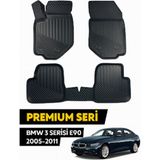 Bmw 3 Serisi E90 2005–2011 3D Havuzlu Oto Paspas - Siyah