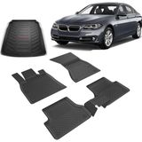 Bmw 5 Seri F10 2013-2016 4.5D Havuzlu Paspas Ve Rizline 3D Bagaj Havuzu Siyah