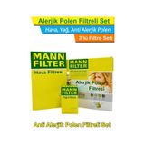 Bmw 5 Serisi E60 5.20d M47 Motor Mann Filtre Seti 2006-2008 Hava+yağ+a.alerjik Polen