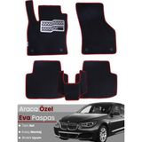 Bmw 5 Serisi F10 Sedan (2010-2017) Uyumlu Eva Paspas Tam Set–araca Özel,su Geçirmez - Siyah-Bordo - Siyah - Bordo