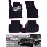 Bmw 5 Serisi F10 Sedan (2010-2017) Uyumlu Eva Paspas Tam Set–araca Özel,su Geçirmez - Siyah - Fuşya