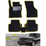 Bmw 5 Serisi F10 Sedan (2010-2017) Uyumlu Eva Paspas Tam Set–araca Özel,su Geçirmez - Siyah-Sarı - Siyah - Sarı