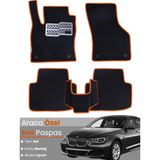 Bmw 5 Serisi F10 Sedan (2010-2017) Uyumlu Eva Paspas Tam Set–araca Özel,su Geçirmez - Siyah-Turuncu - Siyah - Turuncu