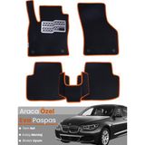 Bmw 5 Serisi F10 Sedan (2010-2017) Uyumlu Eva Paspas Tam Set–araca Özel,su Geçirmez - Siyah - Turuncu