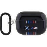 BMW Airpod Pro 2 Uyumlu Çoklu Renkli Çizgili Çift Imd Baskı Logolu Kılıf Siyah