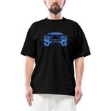 Bmw I8 Front Fire Abstract Car Oversize Siyah Tişört - L
