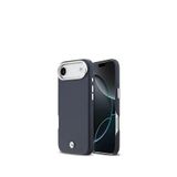 Bmw Iphone 17 Air Metal Logolu Deri Magsafe Uyumlu Lacivert Telefon Kılıfı