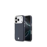 Bmw Iphone 17 Pro Metal Logolu Deri Magsafe Uyumlu Lacivert Telefon Kılıfı
