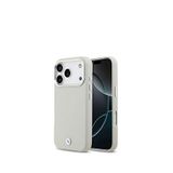 Bmw Iphone 17 Pro Metal Logolu Magsafe Uyumlu Deri Gri Telefon Kılıfı