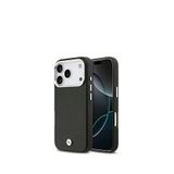 Bmw Iphone 17 Pro Metal Logolu Magsafe Uyumlu Deri Siyah Telefon Kılıfı