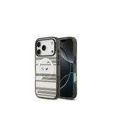 Bmw Iphone 17 Pro Yatay Şeritli M Logolu Gümüş Magsafe Uyumlu Gri Telefon Kılıfı