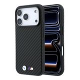 BMW iPhone 18 Pro Max Karbon Fiber Tasarımlı Deri MagSafe Uyumlu Kılıf