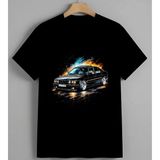 Bmw Klasik Acili Suz Spor Syh Unisex Erkek Kadın Oversize Tişört Siyah