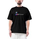 Bmw Logo M Power Yazı Oversize Siyah Tişört - XL