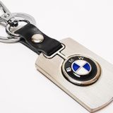 Bmw Logolu Krom Deri Oto Araba Anahtarlık