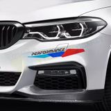 Bmw M Performance Logo Tampon Çamurluk Sticker Yapıştırma 1 Çift 28 X 4,5 Cm