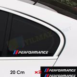 Bmw M Performance Logo Tampon Kelebek Cam Oto Sticker Yapıştırma 2 Adet