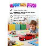 BMW M3 E30! Işıklı Sesli 1:36 Ölçekli Metal Çek-Bırak Mekanizmalı Kapıları Açılabilir Oyuncak Araba KIRMIZI