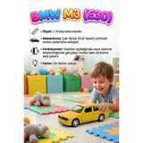 Bmw M3 E30! Işıklı Sesli 1:36 Ölçekli Metal Çek-Bırak Mekanizmalı Kapıları Açılabilir Oyuncak Araba Vitrin