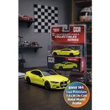 BMW M4 1:64 Premium Die Cast Metal Gövde Floresan Sarı Koleksiyon Araba 7.5 cm Blister
