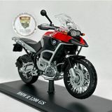 Bmw R1200 Gs 1:12 Diecast Maket Motor – Metal Model Motosiklet - Kırmızı