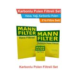 Bmw X3 F25 20d B47 Motor Mann Filtre Bakım Seti 2014-2017 Hava+yağ+karbonlu Polen