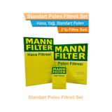Bmw X3 F25 20d B47 Motor Mann Filtre Bakım Seti 2014-2017 Hava+yağ+standart Polen