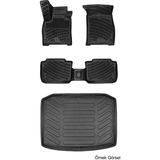 Bmy Oto Aksesuar Audi E-Tron Sportback 2020-2023 3D Araca Özel Paspas ve Bagaj Havuzu Set - Siyah