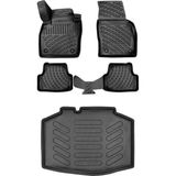 Bmy Oto Aksesuar Citroen C4 2024 Sonrası Mhev (Üst) 3D Araca Özel Paspas ve Bagaj Havuzu Set - Siyah