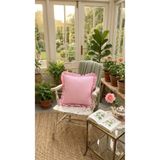 BN ÇAKİ Vintage Pötikareli Fırfırlı Bohem Kırlent Kılıfı Pembe 50x50