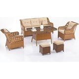 Bn Garden Afa Kahverengi Rattan Bahçe Mobilya Takımı 3+1+1 Kolay Temizlik ve Dayanıklı Yapı