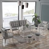 Bn Garden Albatros Kemik 3+1+1 Camlı Masa Rattan Bahçe Takımı
